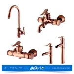 ست 4 تکه شیرآلات مدل بامبو رنگ رزگلد آویسا