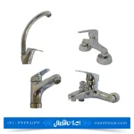 ست 4 تکه شیرآلات مدل اکو رنگ طلایی مات آویسا