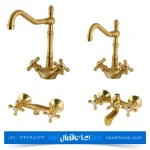 ست 4 تکه شیرآلات مدل انزو رنگ طلایی مات آویسا