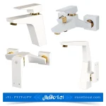 ست شیرآلات کسری مدل کنکورد سفید طلایی