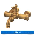 شیر حمام کسری مدل ناپل طلایی مات