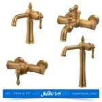 ست شیرآلات کسری مدل ناپل طلایی مات