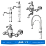 ست شیرآلات کسری مدل توکیو سفید کروم