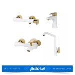 ست شیرآلات کسری مدل الیزابت سفید طلایی