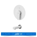 شیر روشویی توکار کسری مدل فیدل سفید کروم