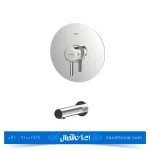 شیر روشویی توکار کسری مدل کوئین رنگ کروم