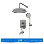 شیر حمام توکار کسری مدل ناپل رنگ کروم مات