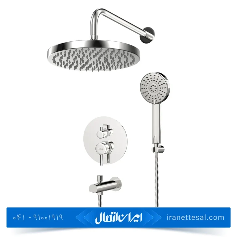 شیر حمام توکار کسری مدل کوئین رنگ کروم