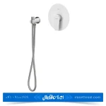 شیر توالت توکار کسری مدل فیدل رنگ سفید کروم